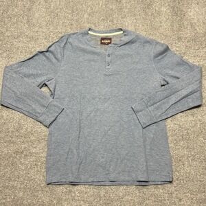 Alesbury Henley Shirt Mens XLT Blue Long Sleeve Cotton Blend Casual Top